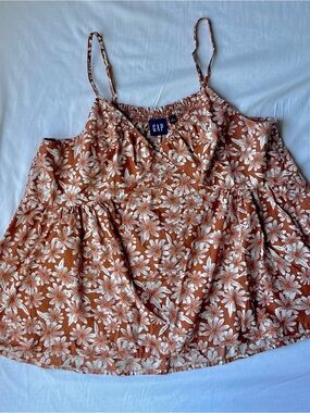 GAP Rust Floral Tiered Spaghetti-Strap Camisole